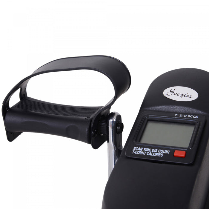 Soozier Mini Velo D'exercice Portable A Pedales Pour Velo D'interieur Avec Ecran Lcd, Noir