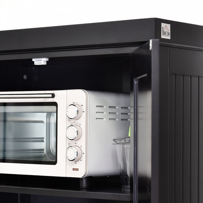 HOMCOM Armoire de rangement de cuisine en bois Organisateur