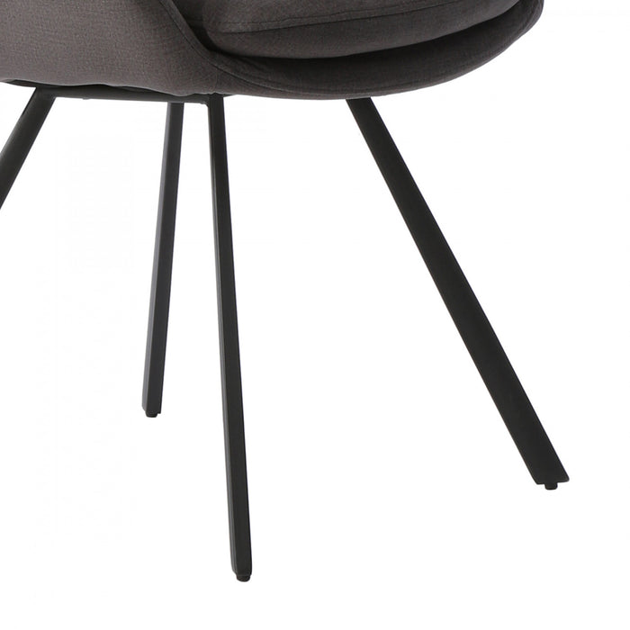 Chaise d'appoint de salle a manger Larkin rembourree grise