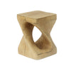 Miro 16" Modern Twisted Hourglass MGO Accent Table, Faux Wood Grain Indoor Side Table, Natural | Table d'appoint moderne sablier torsade Miro 16 pouces MGO, table laterale interieure imitation bois, naturel