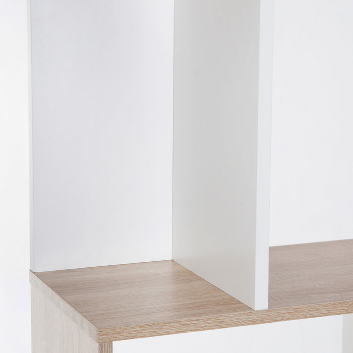 HOMCOM Bibliotheque Geometrique 5 Niveaux Forme S Nature Blanc