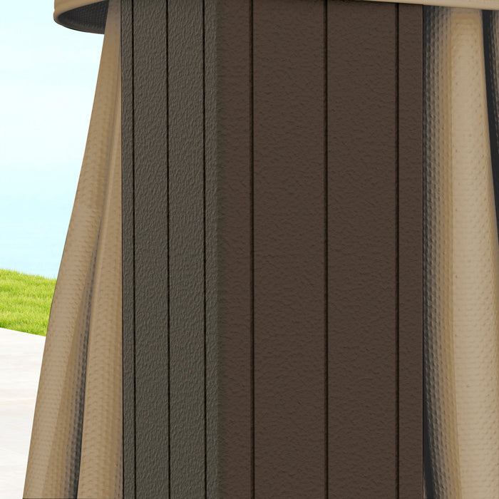Outsunny Auvent De Gazebo En Aluminium Pour L'exterieur, Marron