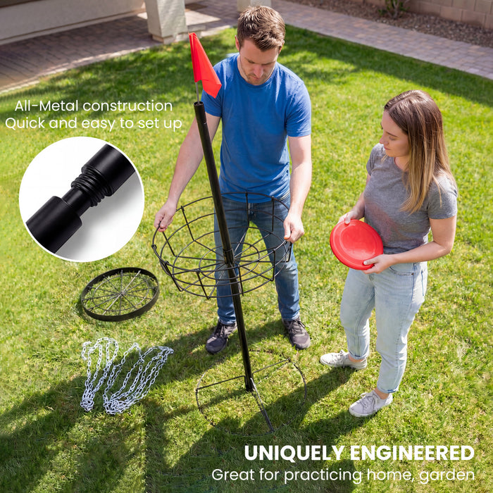 Soozier Panier de Pratique 24 Chaines pour Disc Golf, Noir et Argent