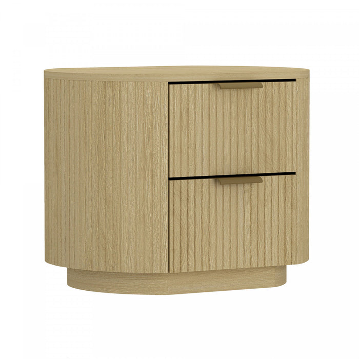 Table de nuit moderne Olivia 27\" en chene naturel (2 tiroirs)