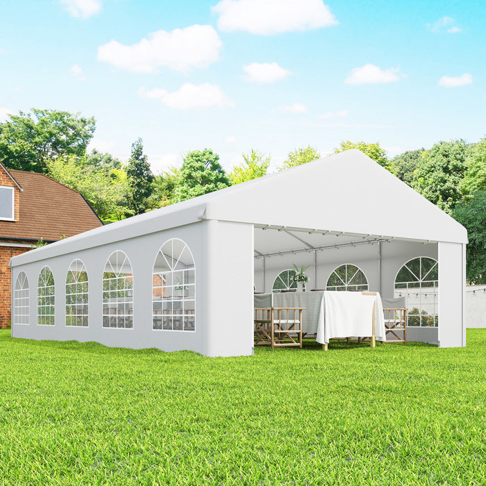 Outsunny Tente de Reception 16'x32' pour Evenements Exterieurs, Blanc