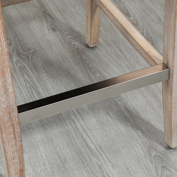 HOMCOM Lot de 2 tabourets de bar, chaises rembourrees avec pieds en bois