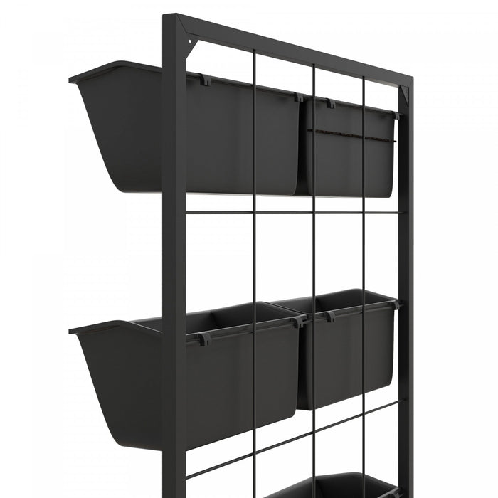 Outsunny Jardiniere Murale a 3 Niveaux avec 6 Pots, Support Suspendu