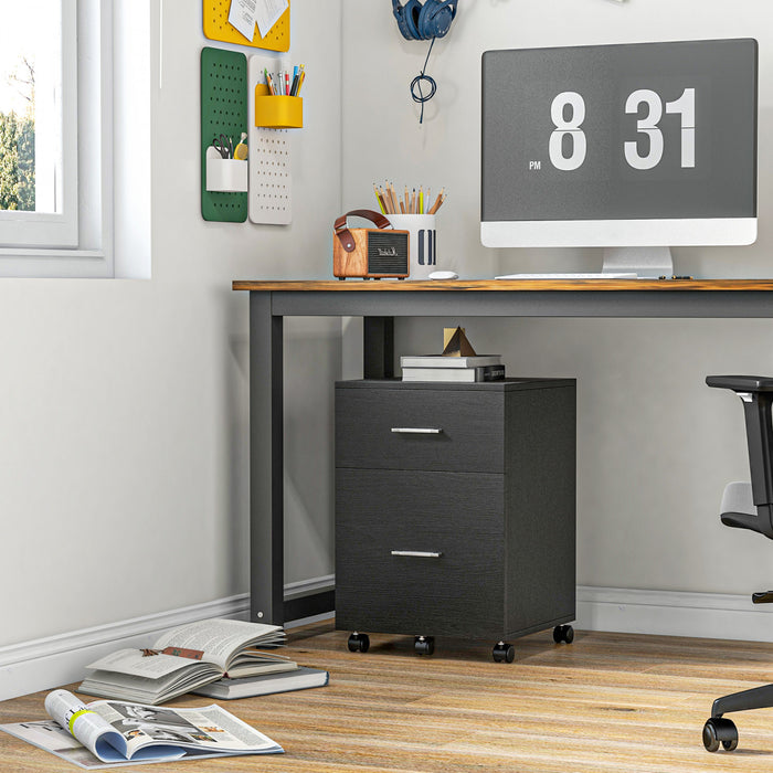 Vinsetto Classeur Pour Dossiers Lettre Ou A4 Avec Roulettes 2 Tiroirs