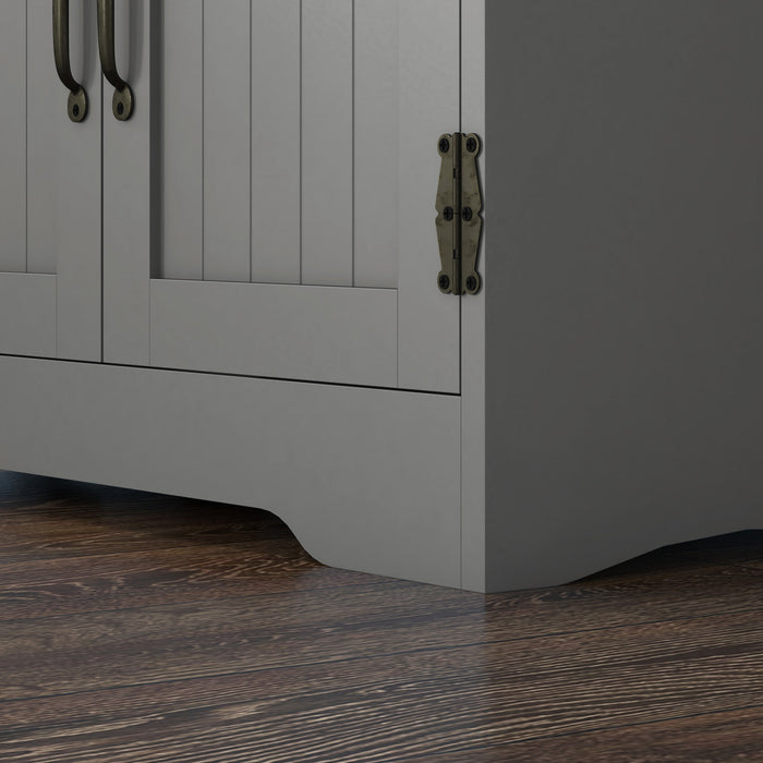 HOMCOM Garde-manger de cuisine, armoire de rangement au sol avec etageres