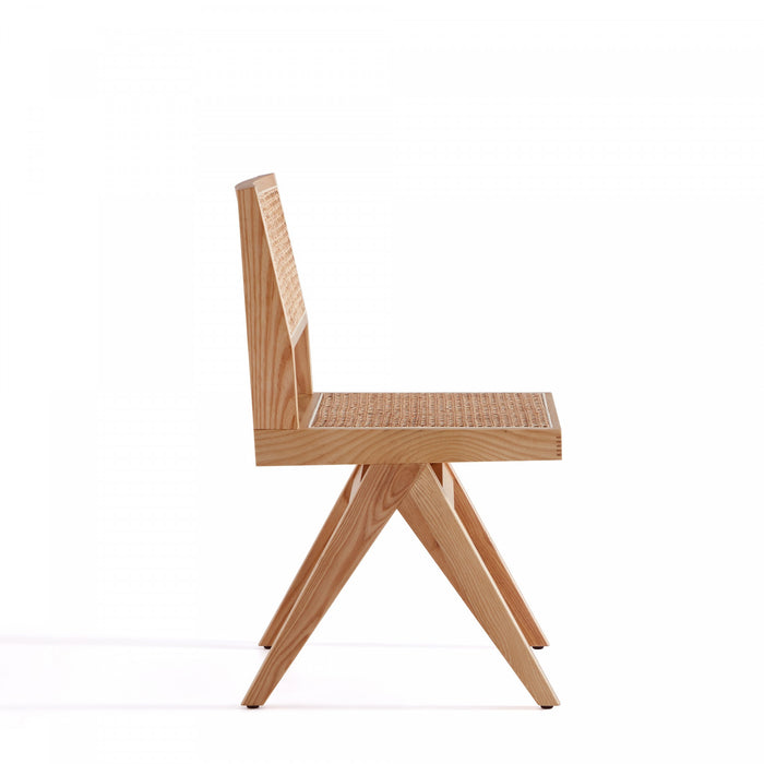 Chaise de salle a manger en bois style industriel chic Hamlet en naturel - Lot de 4