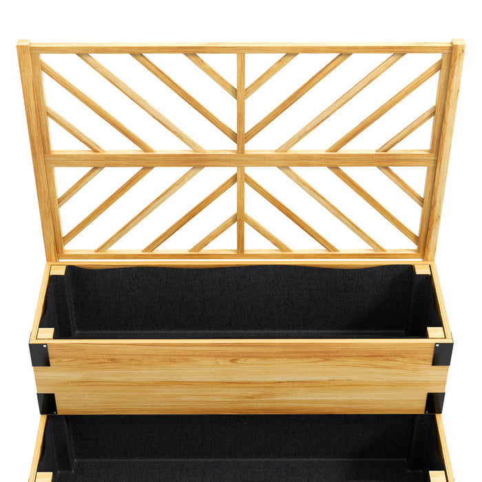 Outsunny Jardiniere En Treillis A 2 Etages, Lit De Jardin Sureleve En Bois