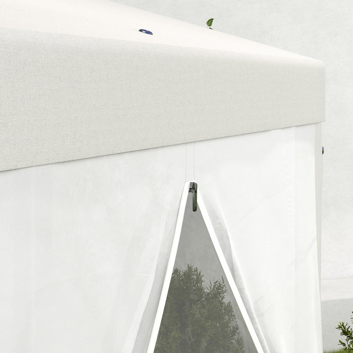 Outsunny Tente Tonnelle De Patio Hexagonale, Blanc Creme