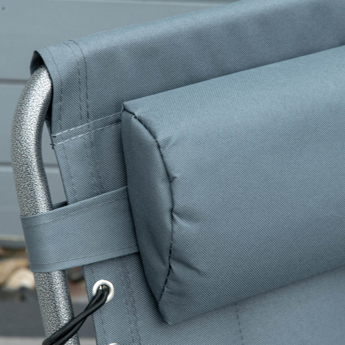 Chaise Longue D'exterieur Outsunny, Chaise Longue Pliante, Grise