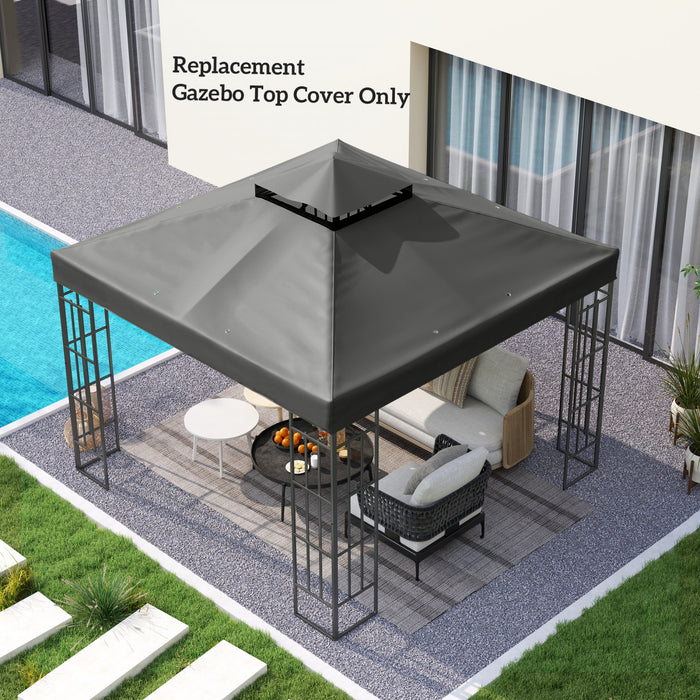 Outsunny Couverture de remplacement pour gazebo a deux etages, gris fonce