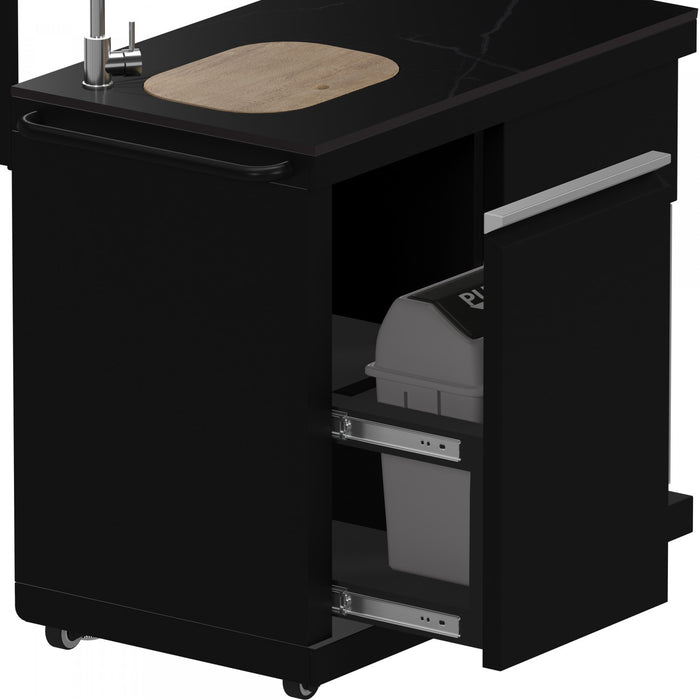 Cuisine d'exterieur All'Aperto avec comptoir noir, 99 600 BTU, module bar et four a pizza – FODKT2568BLK