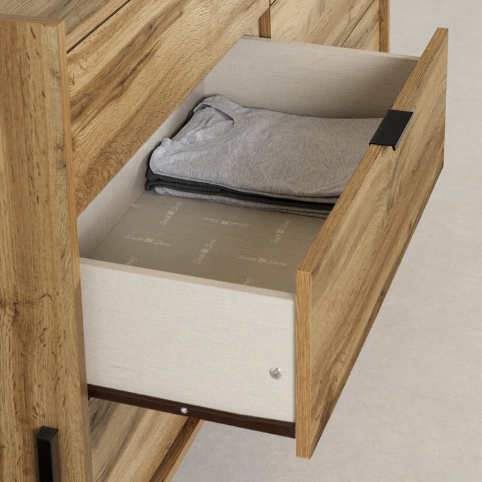 Commode double Milton à 6 tiroirs - chêne nordique