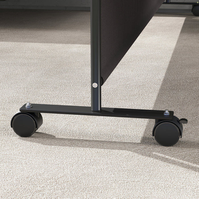 Outsunny Separateur De Piece, Ecran De Confidentialite Roulant 6pi, Noir