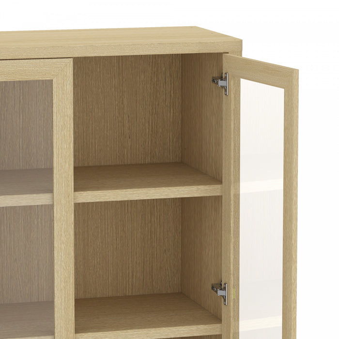 Armoire bibliotheque moderne Rivington 38\" en chene naturel