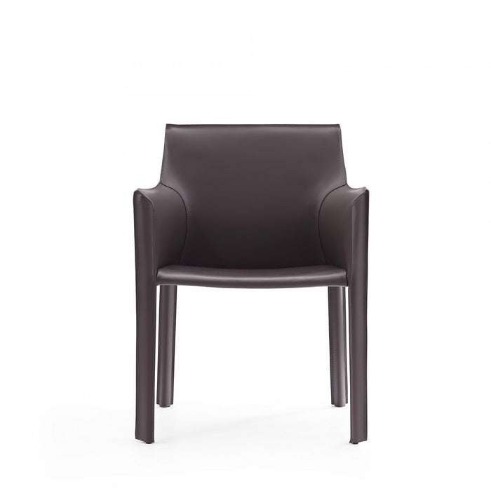 Chaise de salle a manger moderne en cuir vegetalien Vogue gris - Lot de 2
