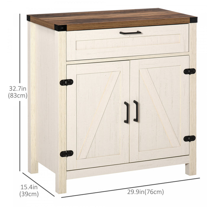 HOMCOM Buffet de ferme avec tiroir et etagere reglable