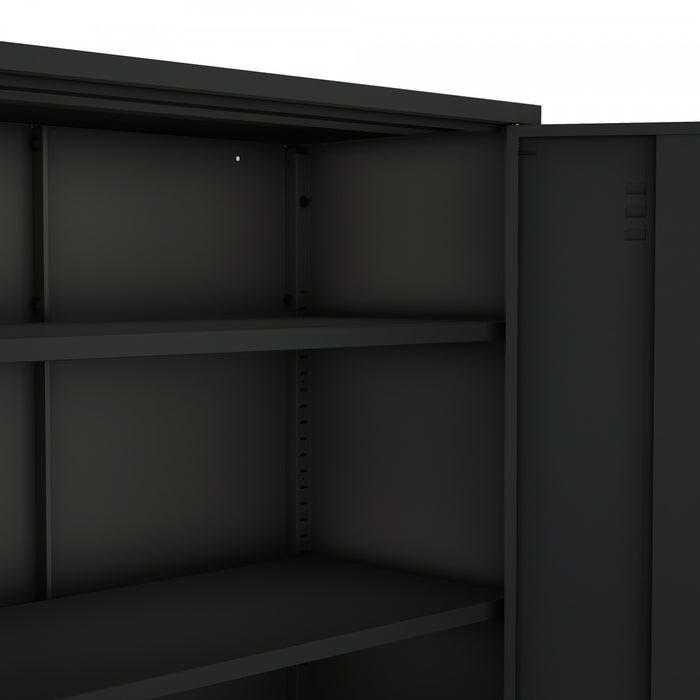 Armoire d’appoint moderne Naomi 32\" en metal noir
