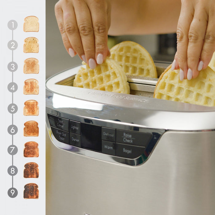 Grille-pain Kenmore Elite à fentes longues pour 4 tranches avec éjection automatique, acier inoxydable - KKELST4SS