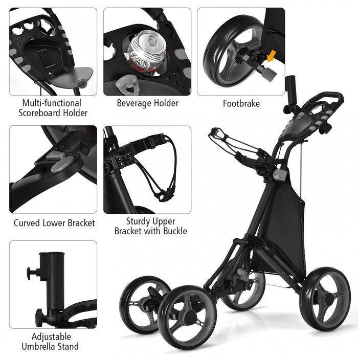 Chariot De Golf 4 Roues Goplus