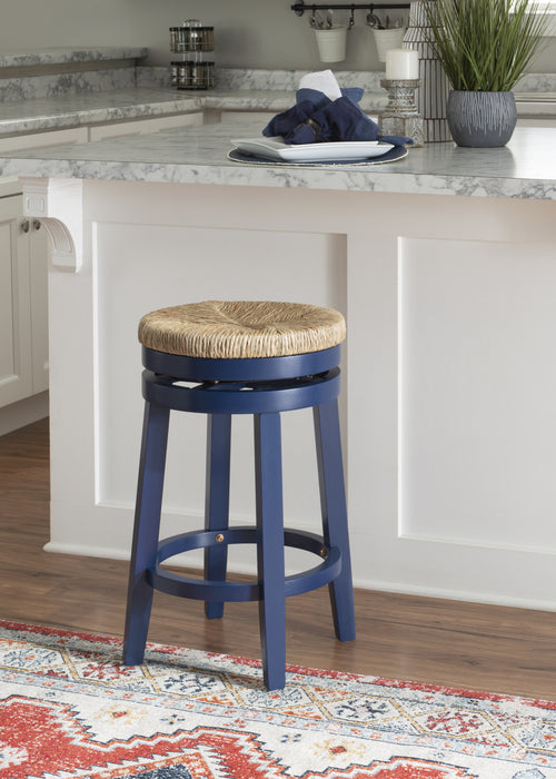 Tabouret Morgan de hauteur comptoir - bleu marine