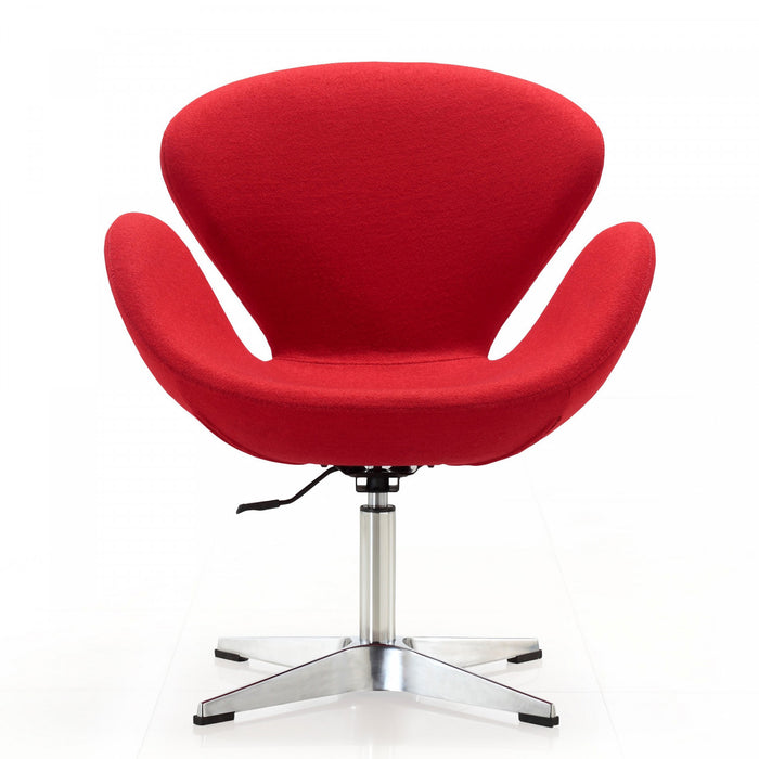 Fauteuil lounge pivotant moderne en tissu Raspberry rouge - Lot de 2