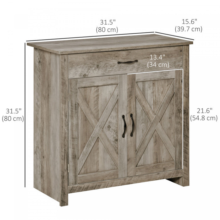 HOMCOM Buffet armoire buffet avec porte de grange