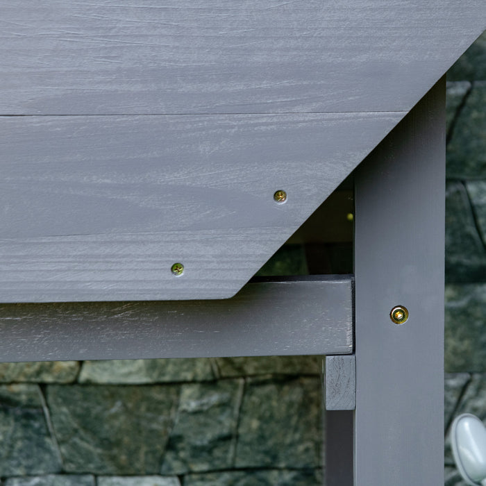 Outsunny Jardiniere Surelevee Lit De Culture Jardin En Bois Avec Tissu Non-tisse, Boite Bac A Pantes Pour L'exterieur Gris