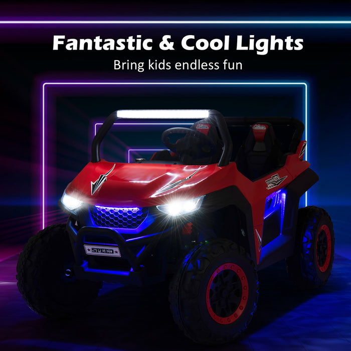 Costway 12v 2 Places Enfants Roulent Sur La Suspension De Vehicule Electrique Utv Rc W / Lumieres Et Musique
