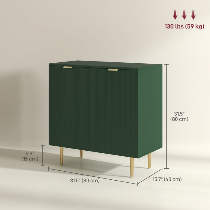 HOMCOM Buffet avec etageres reglables, Vert