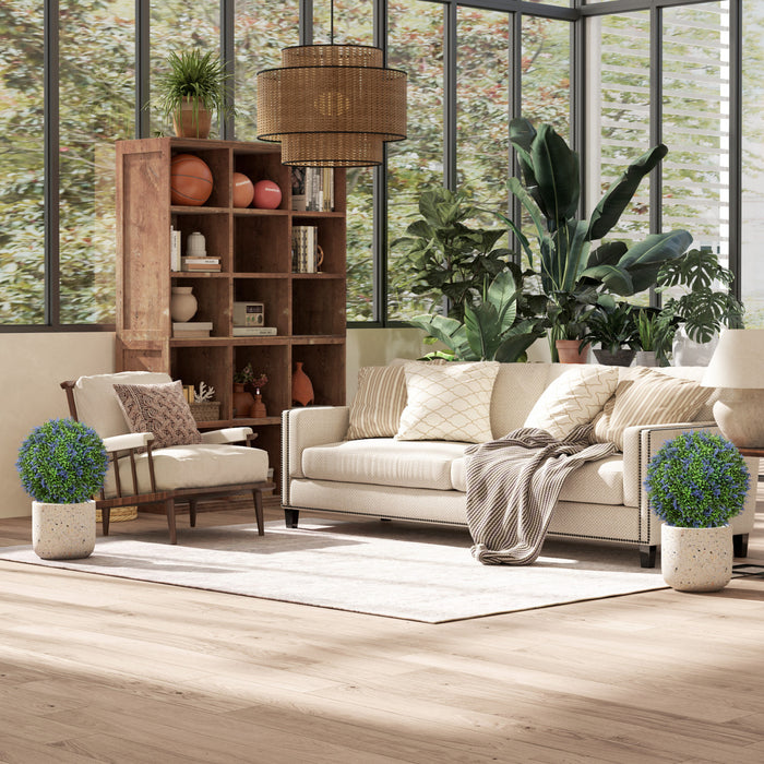 HOMCOM Ensemble de 2 Plantes Artificielles Lavande, Resistantes aux UV