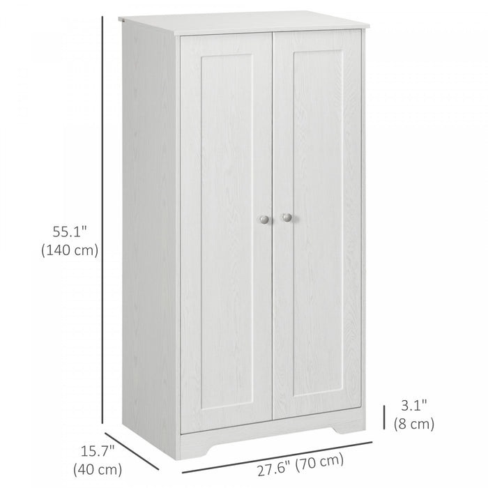 HOMCOM Armoire de rangement, armoire de cuisine autoportante, blanc