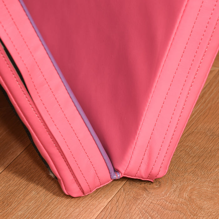 Soozier 4ftx6ftx2inch Tapis De Gymnastique En Cuir Pu 4 Panneaux (rose/violet)