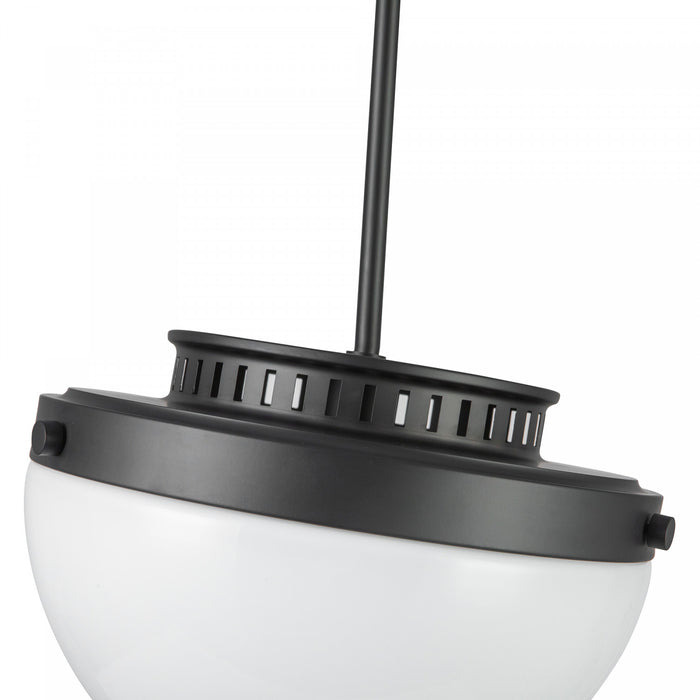 Suspension A 1 lampe Dahlia De 12 po, Noire