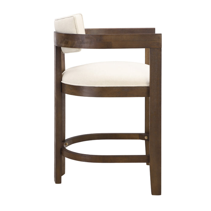 Lucas Ensemble de 2 tabourets de bar en bois de caoutchouc de 26\" avec assise rembourree, noyer