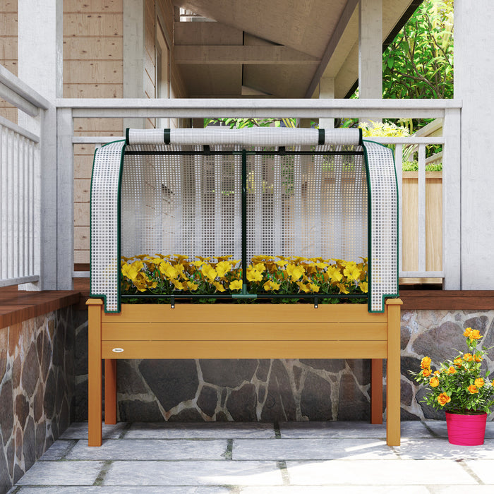 Outsunny Jardiniere surelevee avec housse en PE, Sable