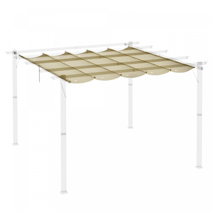 Outsunny Toile De Pergola Retractable De Remplacement Pour Pergola 9.8' X 9.8', Couverture De Pergola De Remplacement, Beige