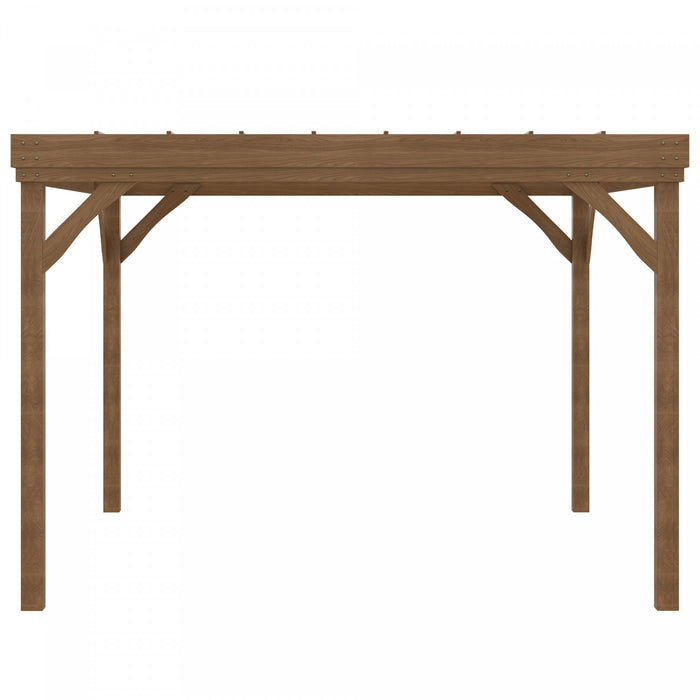 Outsunny 10' X 12' Gazebo Pergola En Bois Pour Plantes Grimpantes, Marron