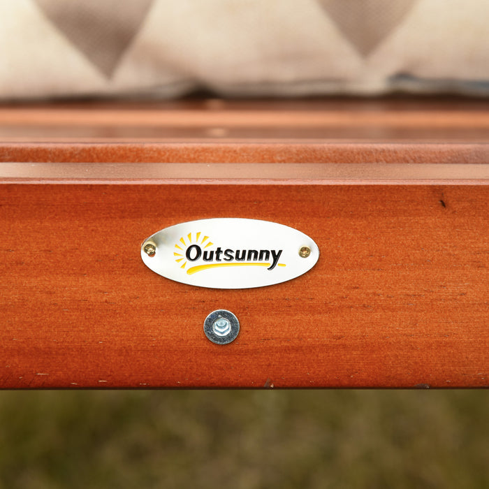 Outsunny Banc De Porche En Bois Avec Support, Causeuse, Naturel