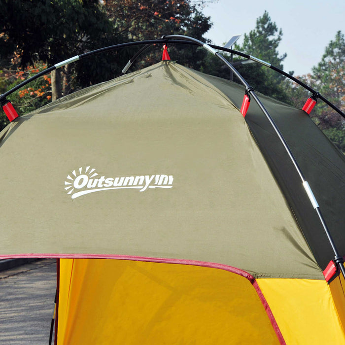 Outsunny 7'x7 'x5.5' Tente De Plage Pliante Exterieure Pliante Pare-soleil Abri De Patio Auvent De Camping Tente A Pas Rapide