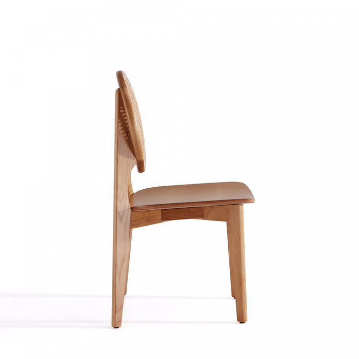 Chaise de salle a manger en bois style industriel Versailles, finition naturelle - Lot de 4