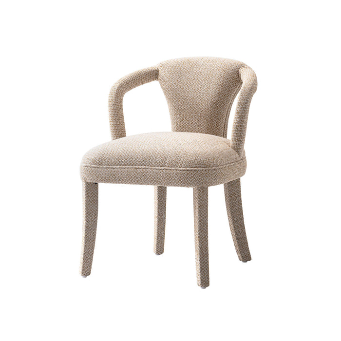 Fauteuil Palmer style milieu du siecle moderne en tweed dore