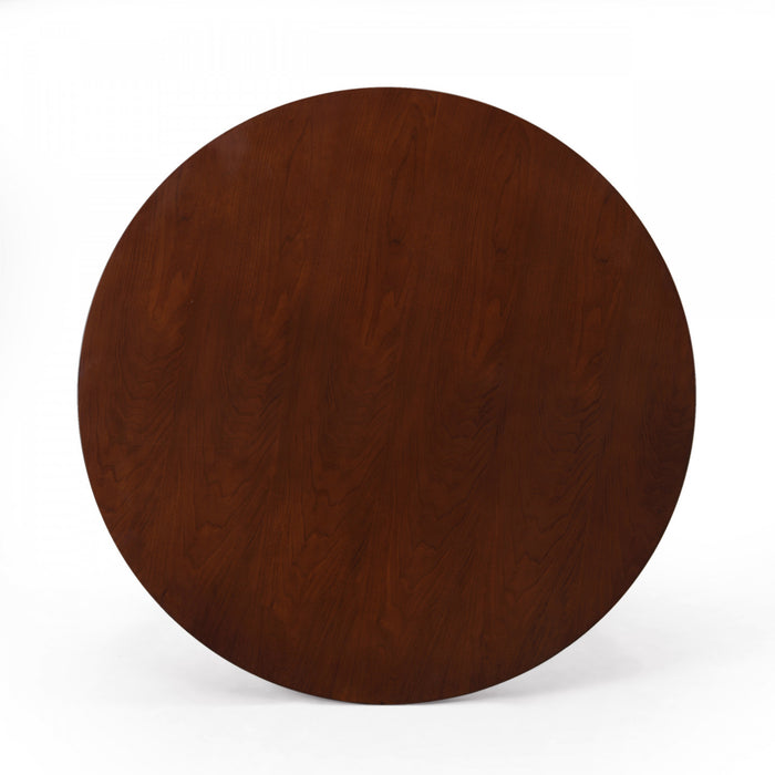 Table Basse Ronde Darren Avec Piètement En Croix - Finition Noyer