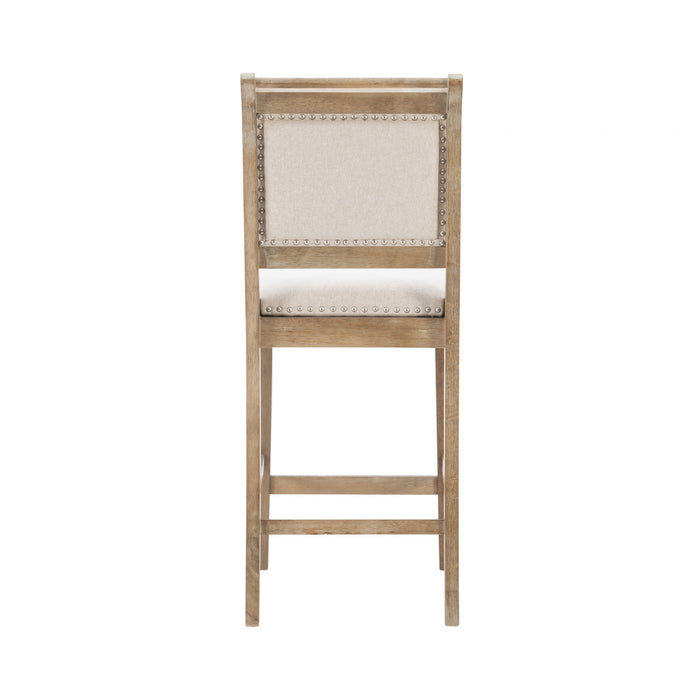 Tabouret Emmy de hauteur comptoir en tissu - gris