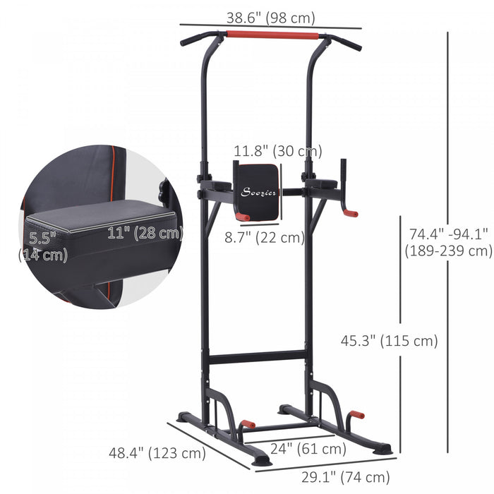 Soozier Station De Barre De Traction Hauteur Reglable, Equipement De Gym