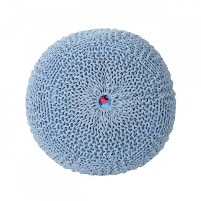 Pouf Rembourré Murphy, 100 % Coton, - Couleur Bleu Sarcelle