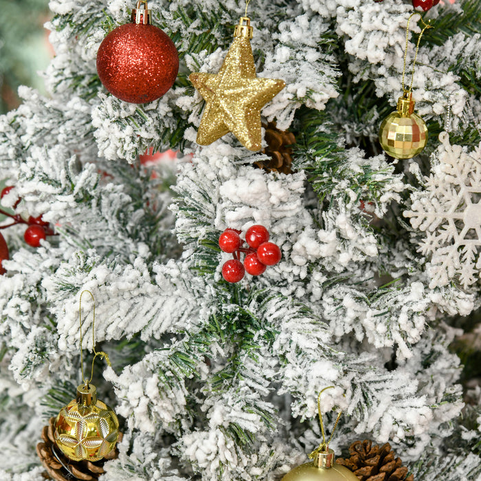 Homcom Arbre De Noel Artificiel De Neige Avec Pomme De Pin